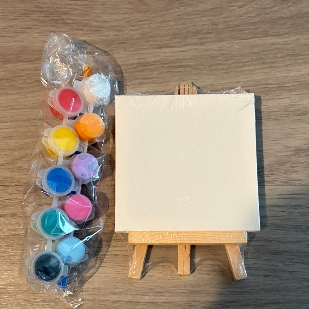 Mini Canvas and Paint Set with Easel